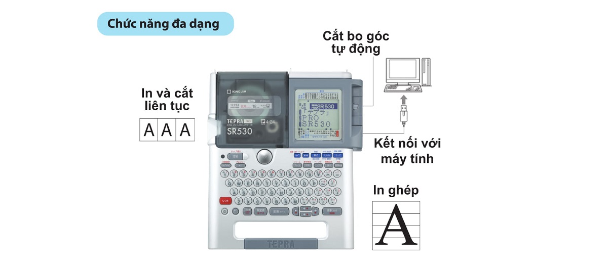 Cấu tạo Máy in nhãn Tepra SR 530